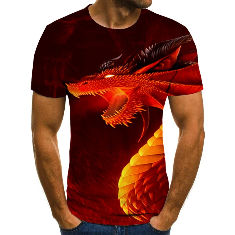2020 Novo poletje 3D animacija natisnjeni T-shirt Zmaja 3D element slog T-shirt moški priložnostne harajuku blagovne znamke kratka sleeved majica