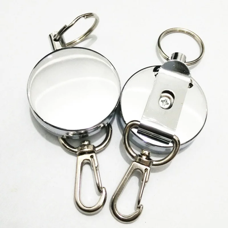 1pc Kovinsko Zložljivo Key Ring Žične Vrvi Elastični Keychain Proti Izgubi Značko Koluti za Smučarsko vozovnico ID Kartico Pisarniški Pribor