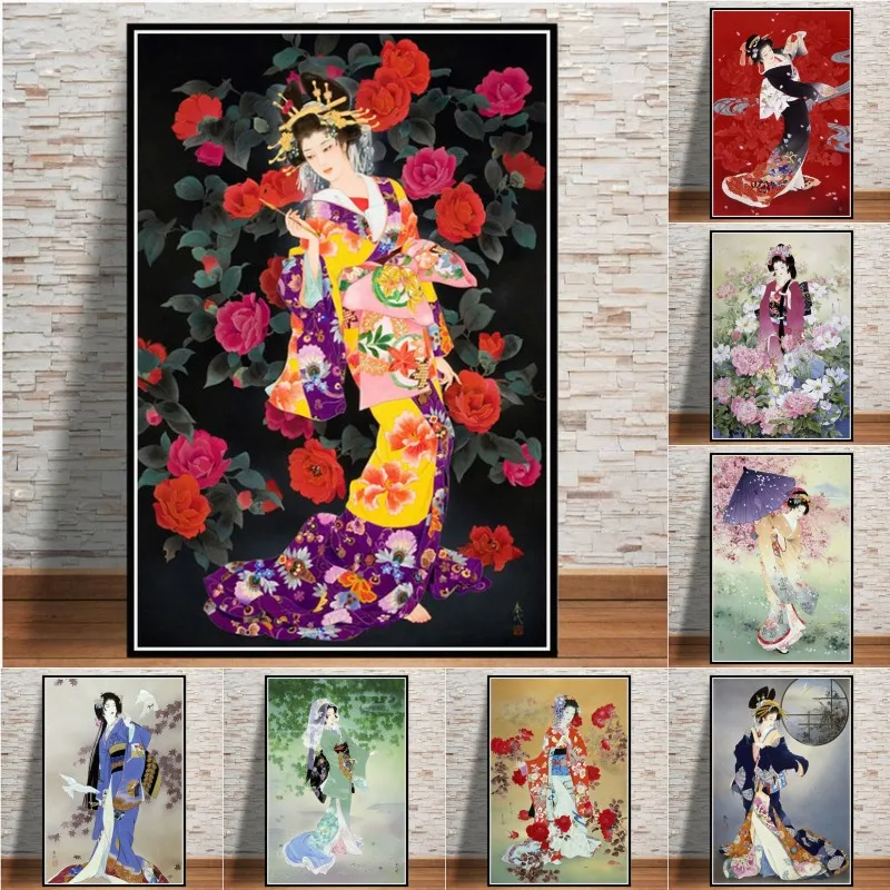 DIY 5D Diamond Slikarstvo Smolo Mozaik Anime Japonska Japonski Gejša Ženska Vezenje Navzkrižno Šiv Kompleti Doma Stenski Dekor