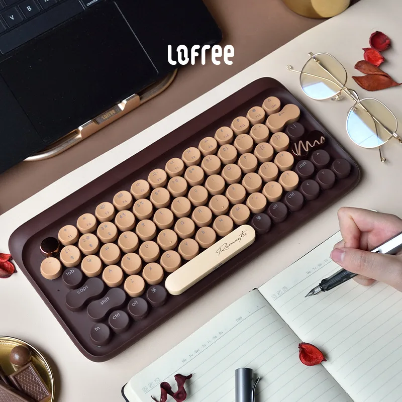 Original Xiaomi Lofree Čokolada Brezžično Tipkovnico Bluetooth Mehanskih Osi Valentinovo Darilo Mac Office Igra Tipkovnico