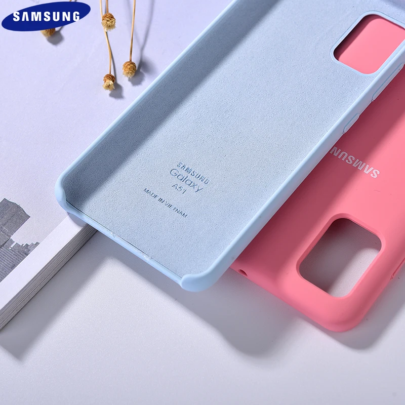 Originalni Samsung Galaxy A11 A31 A41 A51 5G Tekoče Silikona Primeru Sliky Mehki Nazaj Telefon Kritje velja Za 31 SM A515F A717F