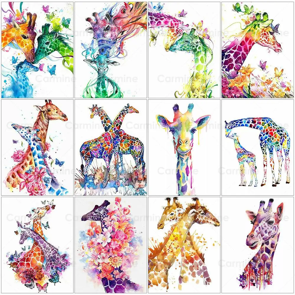 Risanka Žirafa DIY Diamond Mozaik Okrasnih 5D Diamond Slike Živali Navzkrižno Šiv Vezenje Stenski Okras Za Notranje zadeve