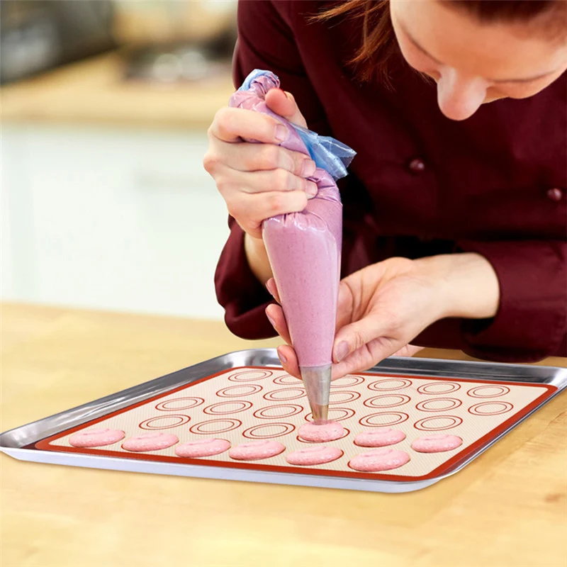 Macaron Silikonski Pekač Mat Ne držijo Kroga, Kuhinja Testo mat Linijskih Orodje Za Torto Bakeware Pecivo Pribor F