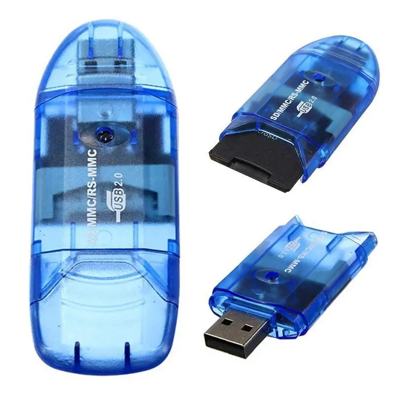 Bralnik kartic Visoke Hitrosti Mini Micro SD T-Bliskavica TF SDHC USB 2.0 Memory Card Reader Tok Z Dvojno Klobuk Pokrov in LED Luči