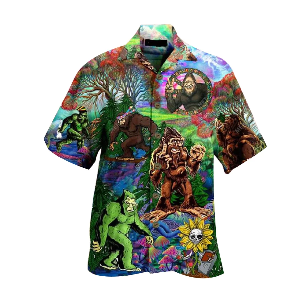 Cofekate Počitnice Mens Majice 2021 Modni Moški Oblačila, Casual Vrhovi Srčkan Živali, Tiskanje Človek Bluzo Havajih, Moških Srajc