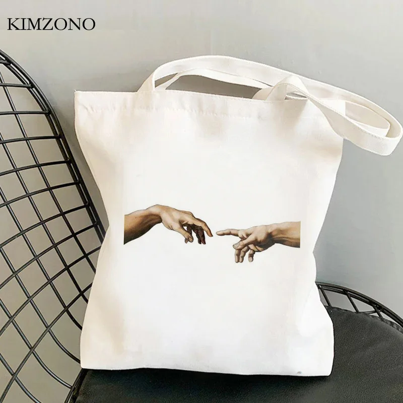 Michelangelo nakupovalno vrečko tote recikliranje varovanec vrečko torbico vrečko za večkratno uporabo jute sac cabas sacolas
