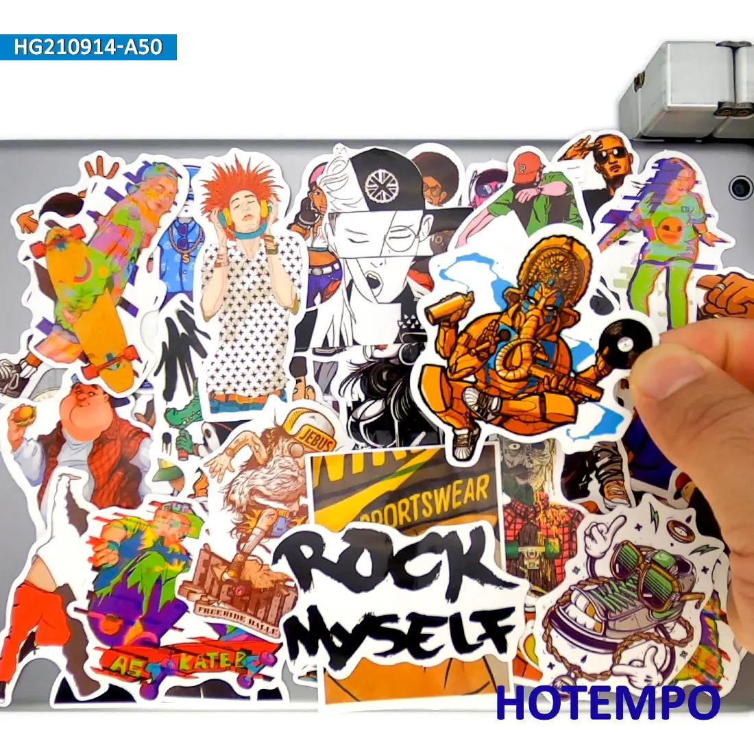50pcs Hip-Hop Rock Stil Grafiti Mešani Nepremočljiva Nalepke Nalepke Paket za DIY Telefon, Laptop Prtljage Skateboard Kolo Avto Nalepke