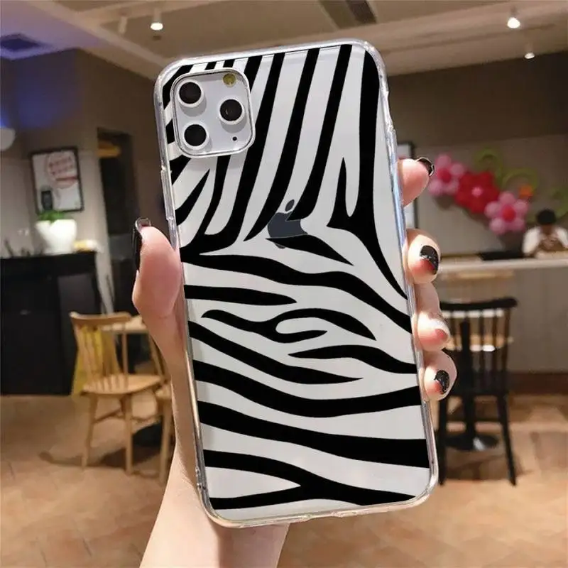 Zebra stripes vzorec Živali tiskanje Telefon Primeru Pregleden za iPhone 11 12 mini pro XS MAX 8 7 6 6S Plus X 5S SE 2020 XR