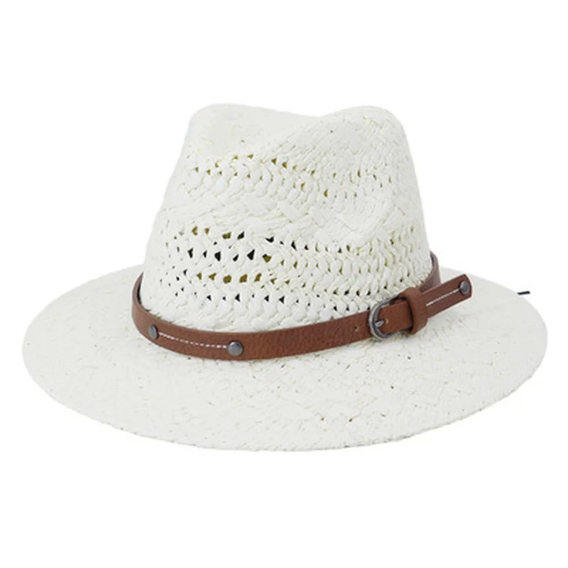 Sonce klobuki poleti ženske big robna kaki črni pas band priložnostne slamnati klobuki ročno razkošje za zaščito pred soncem na prostem plaži ženske klobuki