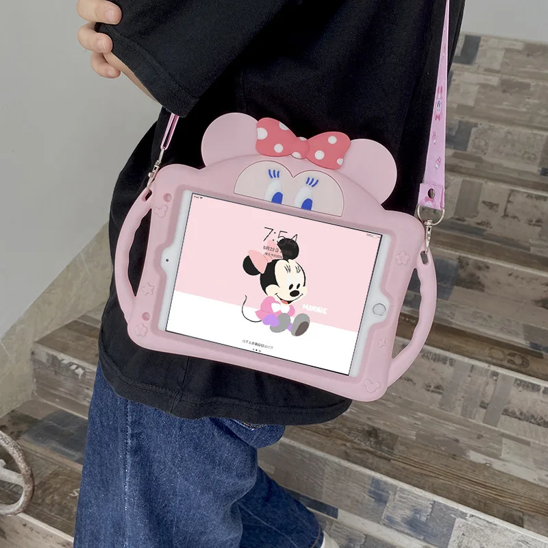Disney Roza Mickey Mouse Tablični Primeru za iPad5/6/ min1/2/3/4/5/pro Mehki Silikonski Ultra Tanek Pokrovček Fundas Lupini