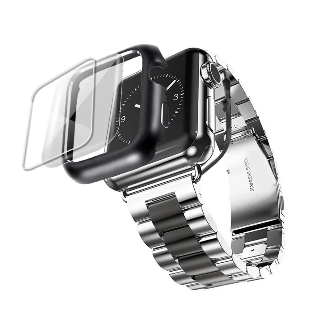 Iz nerjavečega Jekla+Trak Za Apple Watch band 44 mm/40 mm iwatch band 42mm/38 mm Zapestnica watchband za apple gledati serije 5 4 3