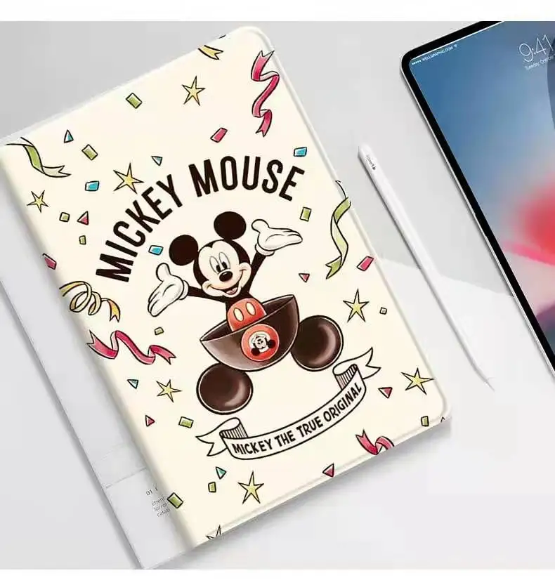 Disney Mickey Miške Minnie Ohišje Za ipad 10.27 th 2018 2017 9.7 Mini 4 5 2020 Pro 11 10.5 Zraka 3 Funda Coque PU Usnja Kritju
