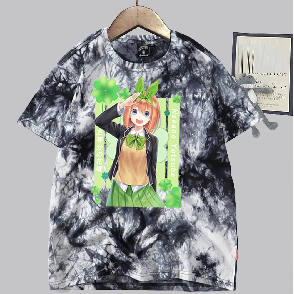 V Quintessential Quintuplets Smešno T Shirt Kawaii Nakano T-shirt 90. letih Unisex Moški Ženske Hip Hop TopTee Anime Tie Dye Oblačila