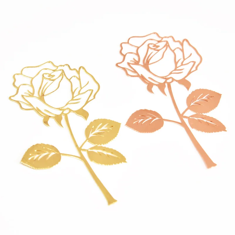 1pcs Lepa Rose Gold Metal Zaznamek Moda Electroplated Rose Zlata Posnetke za Knjige, Papir, Ustvarjalnih Izdelkov Pisarniški Material