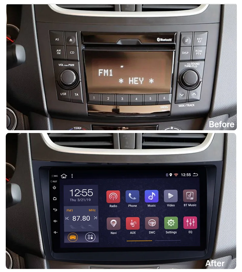 9-palčni 2G+32 G 2 din Android 9.1 Avto DVD predvajalnik za Suzuki Swift Obdobje 2011-Avto Radio Multimedijski Predvajalnik, GPS Navigacija BT WIFIMP5
