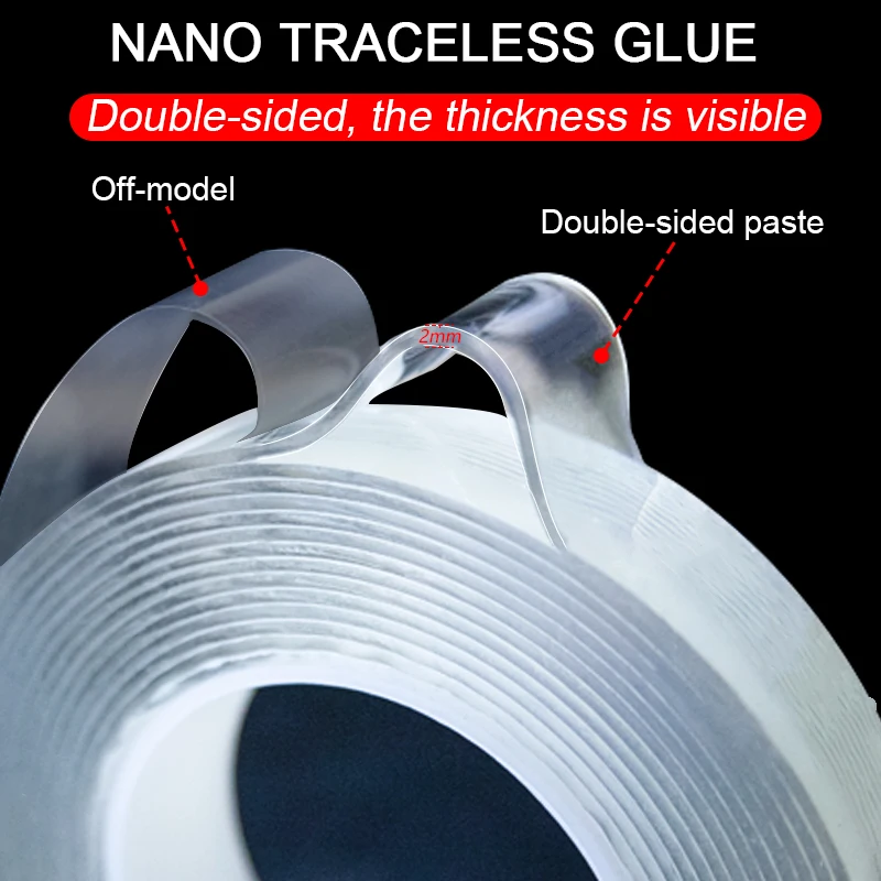 Nano Doppelseitiges Klebeband Nanopaste 3m*20 mm Nahtlos Nagelfreies Netz Roter Magischer Kleber Starke Prilepi Prosojne