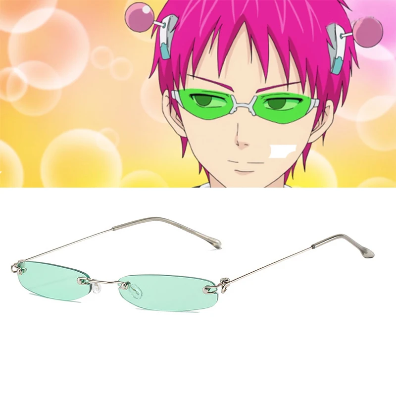 Anime Katastrofalne Življenje Saiki K. Cosplay Rekviziti Saiki Kusuo Očala Zelene Leče, Sončna Očala Majhen Okvir Dnevno Cos Moda