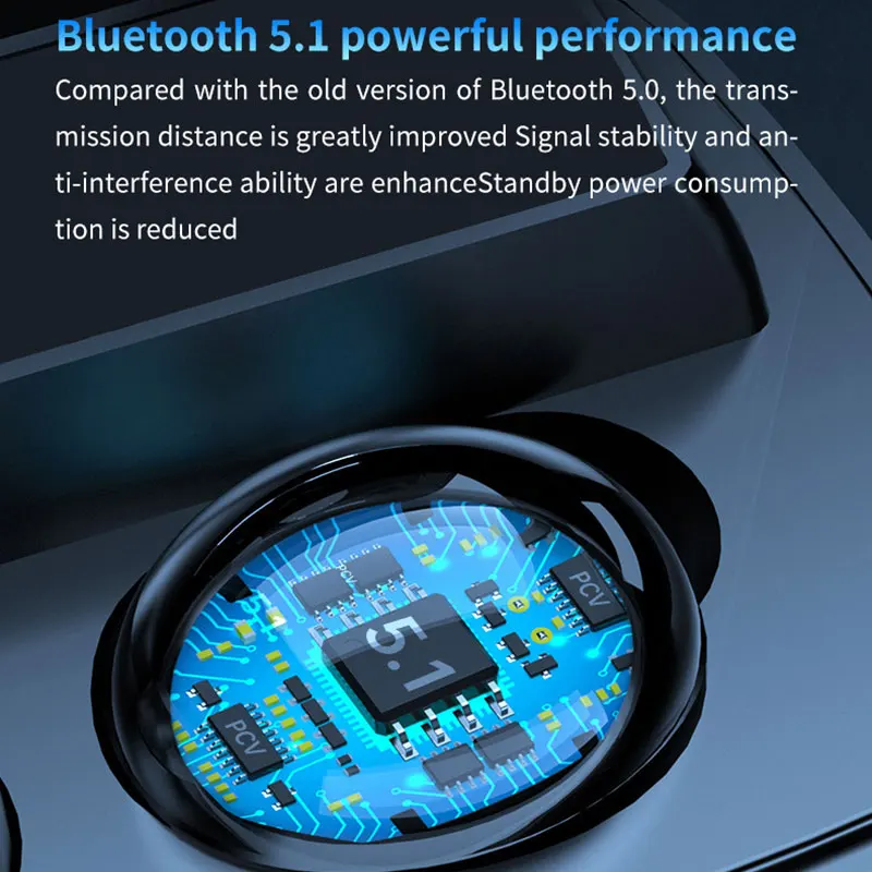TWS Bluetooth Slušalke Z 2000mAh Polnjenje Primeru Brezžične Slušalke za Zmanjšanje Hrupa Slušalke Šport Čepkov Ogledalo Zaslona