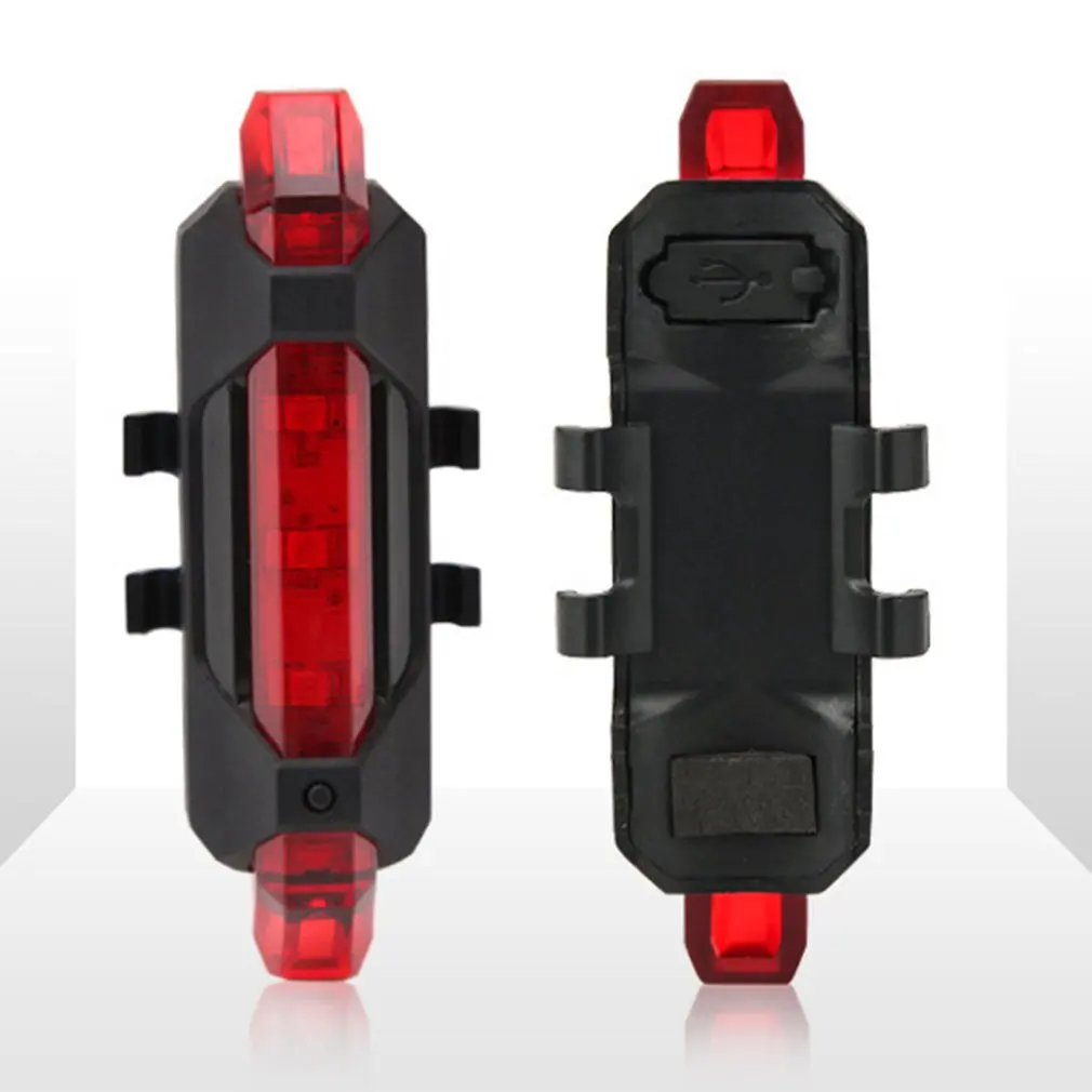 USB Polnilne 5LED 4 Načini Kolesarska LED Rep Lahka Nepremočljiva MTB Cestno Kolo Spredaj Nazaj Luč Kolesarjenje Varnost opozorilna Lučka