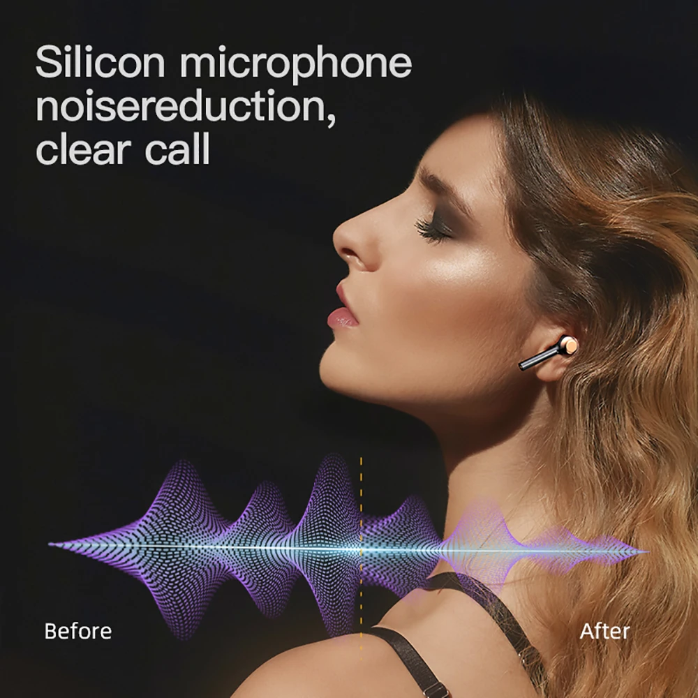 Fivetech Brezžične Bluetooth Slušalke Za iPhone /Samsung /Huawei/Xiaomi Nepremočljiva Čepkov za Zmanjšanje Hrupa Brezžične Slušalke