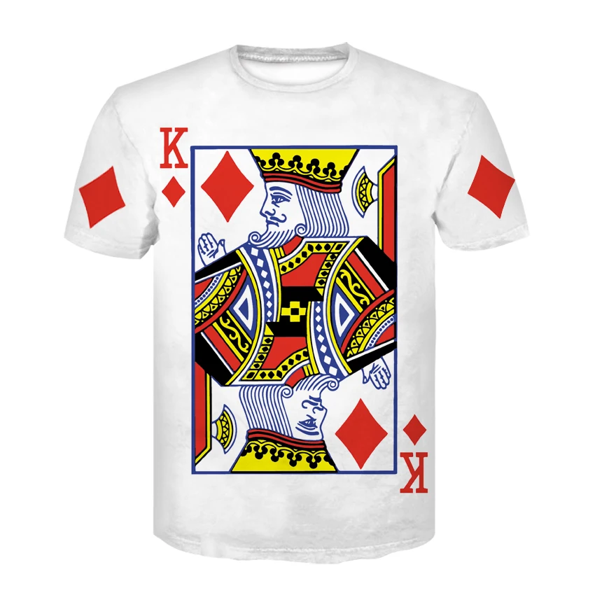 Ustvarjalne Visoke Kakovosti majica 3d Tiskanja Poker T Majice, Igralne Karte, Modni Moški Tshirt Vrhovi Priložnostne Najnovejše 3D Tee Majica