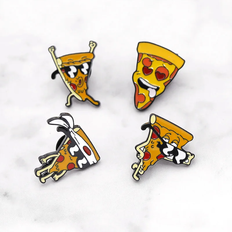 Zabavna Risanka Ustvarjalne Pizza Broška Bushido Japonski Igri Smešno Izraz Značko Traper Suknjič River Nakit Darilo