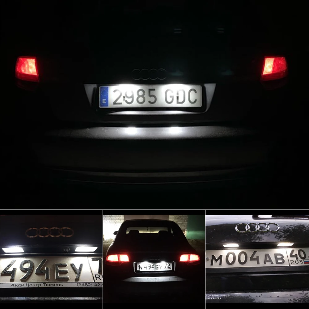 OXILAM LED Številko Licence Ploščo Luč Za Audi A3 S3 A4 S4 B6 S4 B7 A6 C6 S6 A8 S8 V7 RS4 RS6 Plus/vant 2Pcs 18SMD Led Avto Žarnice