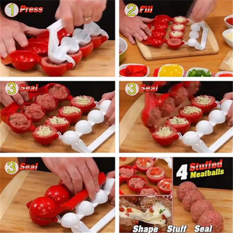 1PC Meatball Maker Ribe Žogo Plesni Mesa Polnjene DIY Domače Plesni Kuhanje Pripomočki Kuhinjski Pribor
