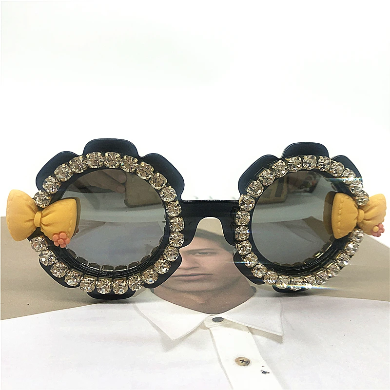 Srčkan Metulj Oblikovanje Otroška sončna Očala Majhne Okrogle Diamond Otroci Očala Cvet Odtenkih Poletja Gilrs Fant Plaži Očala UV400