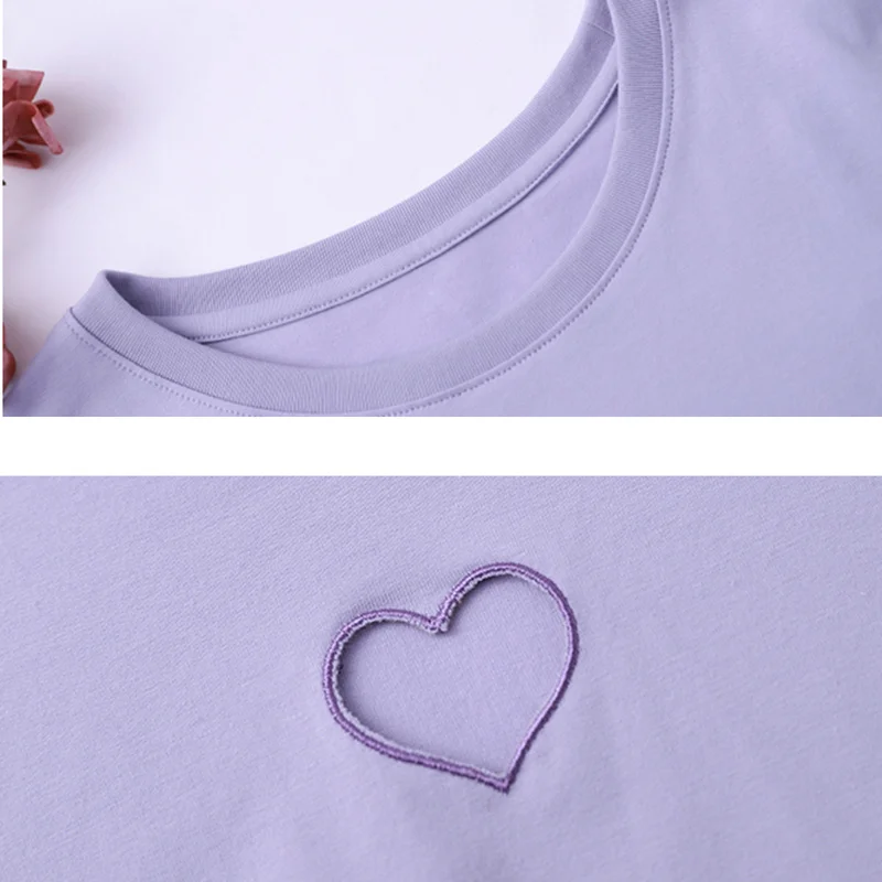 T-majice Ženske Votlih Iz Srca-obliko korejskem Slogu Elegantna Modna Priljubljeni Študenti Vseh tekmo Ulzzang Poletje Ženski Top Mehko