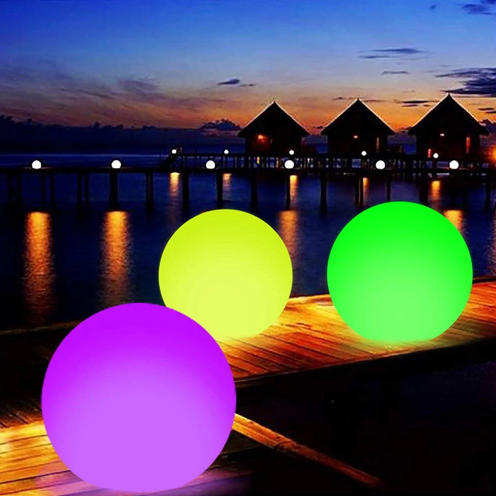 Nepremočljiva Napihljivi Svetlobna Žogo Žareče Žogo Žareče Žogo Svetlobna Žogo PVC LED Žogo Dekorativni Žogo Plaže na Prostem (Bela)