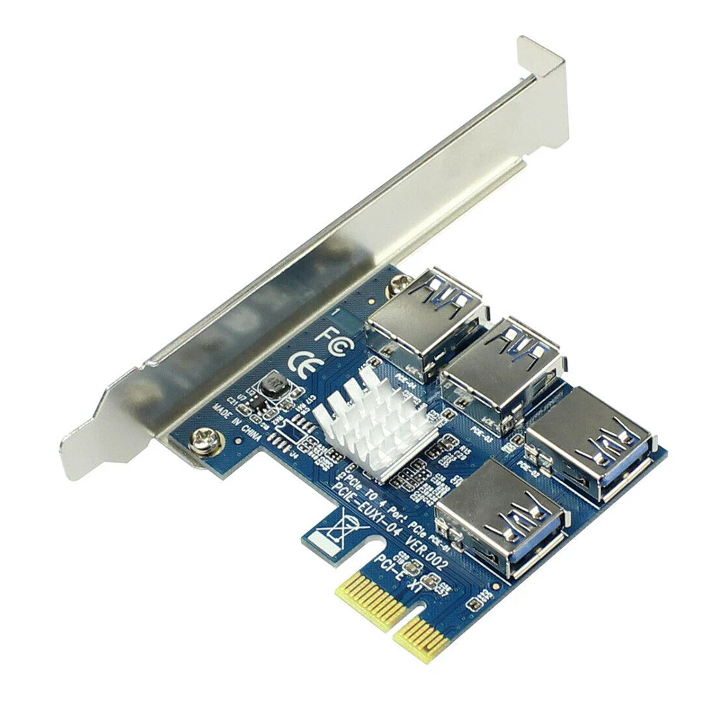 10 kos PCI-E, da USB Adapter 4-port PCI-E X1 za USB 3.0, Riser Card Extender Odbor Rudarstvo Opremo Dropshipping