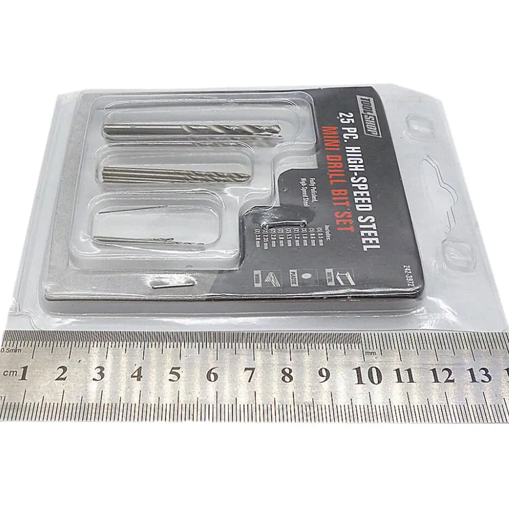 Strani Twist Drill Bits Set,DIY Natančnost Pin Vise Model Mini Strani Spiralno Vrtanje Z 25pcs 0,5 mm Do 3,0 mm, Mikro-Sveder (Black)