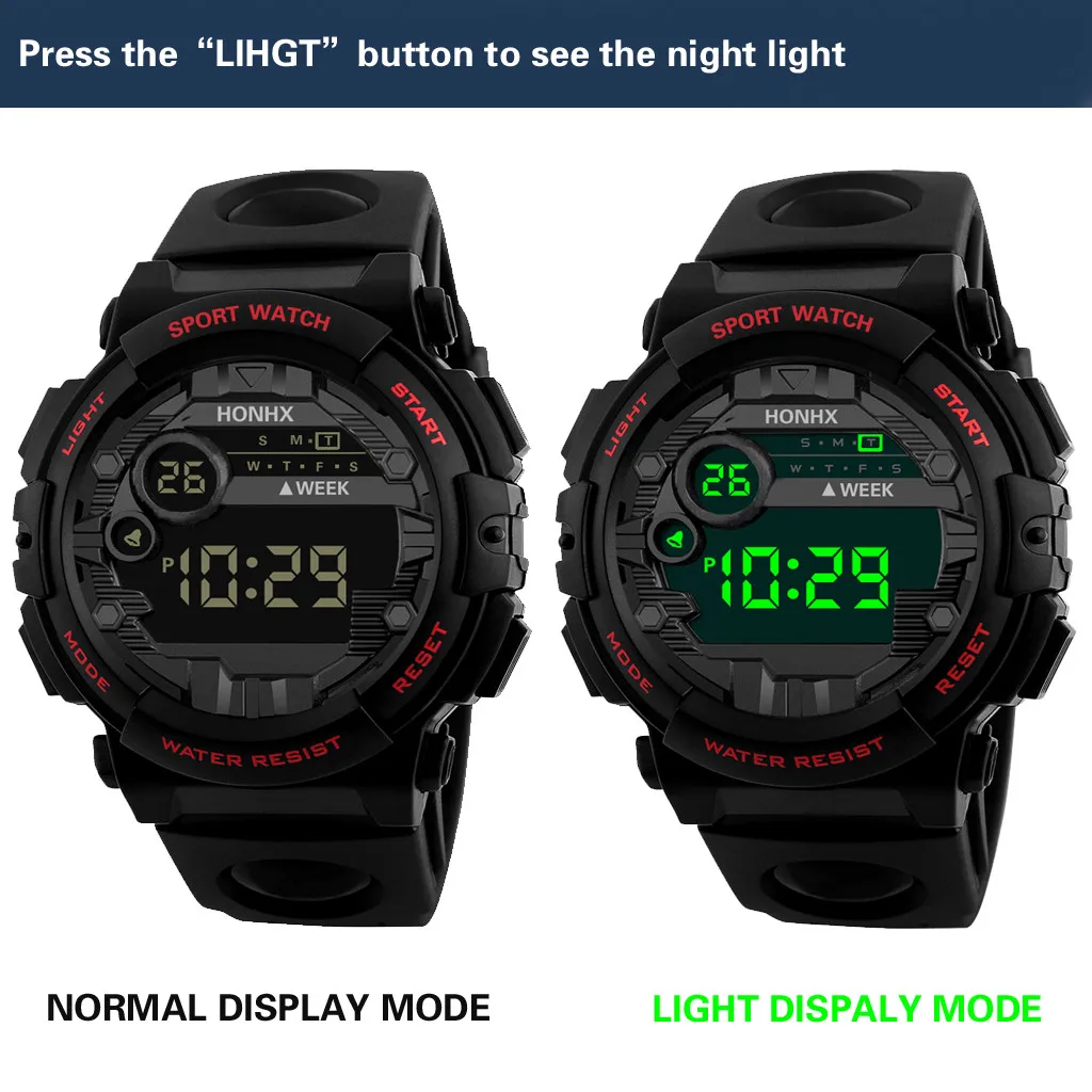Honhx Luksuzni Mens Digitalni Led Watch Datum Šport Moški Prostem Elektronski Watch Luksuzni Top Moda Ustvarjalni Modni Darilo Watch