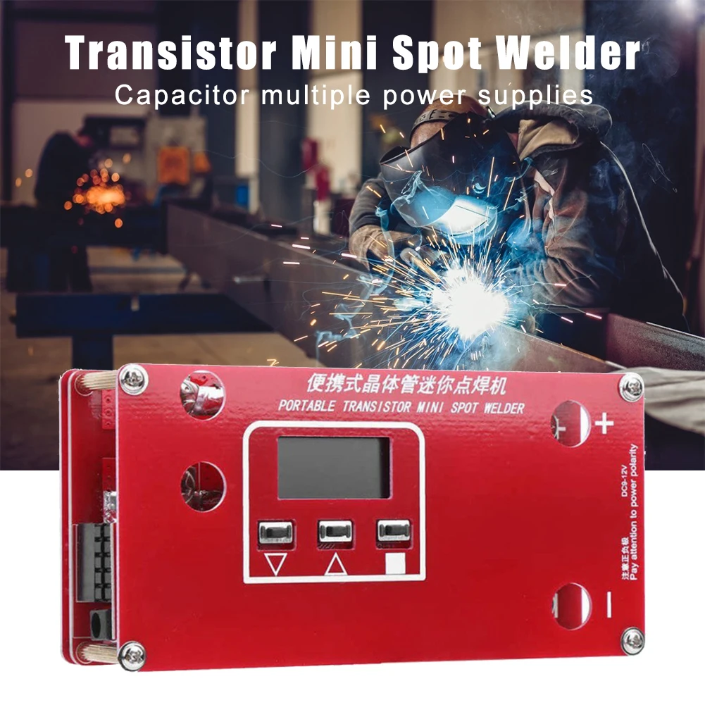 Tranzistor DIY Mini Točkovno Varjenje Prenosni LCD Zaslon Mesto Varilec Komplet orodij Varjenje 100x50mm