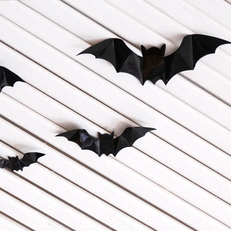 16Pcs Halloween 3D Black Bat Stenske Nalepke Halloween Party DIY Dekorativne Stenske Nalepke Halloween Grozo Netopirji Odstranljive Nalepke