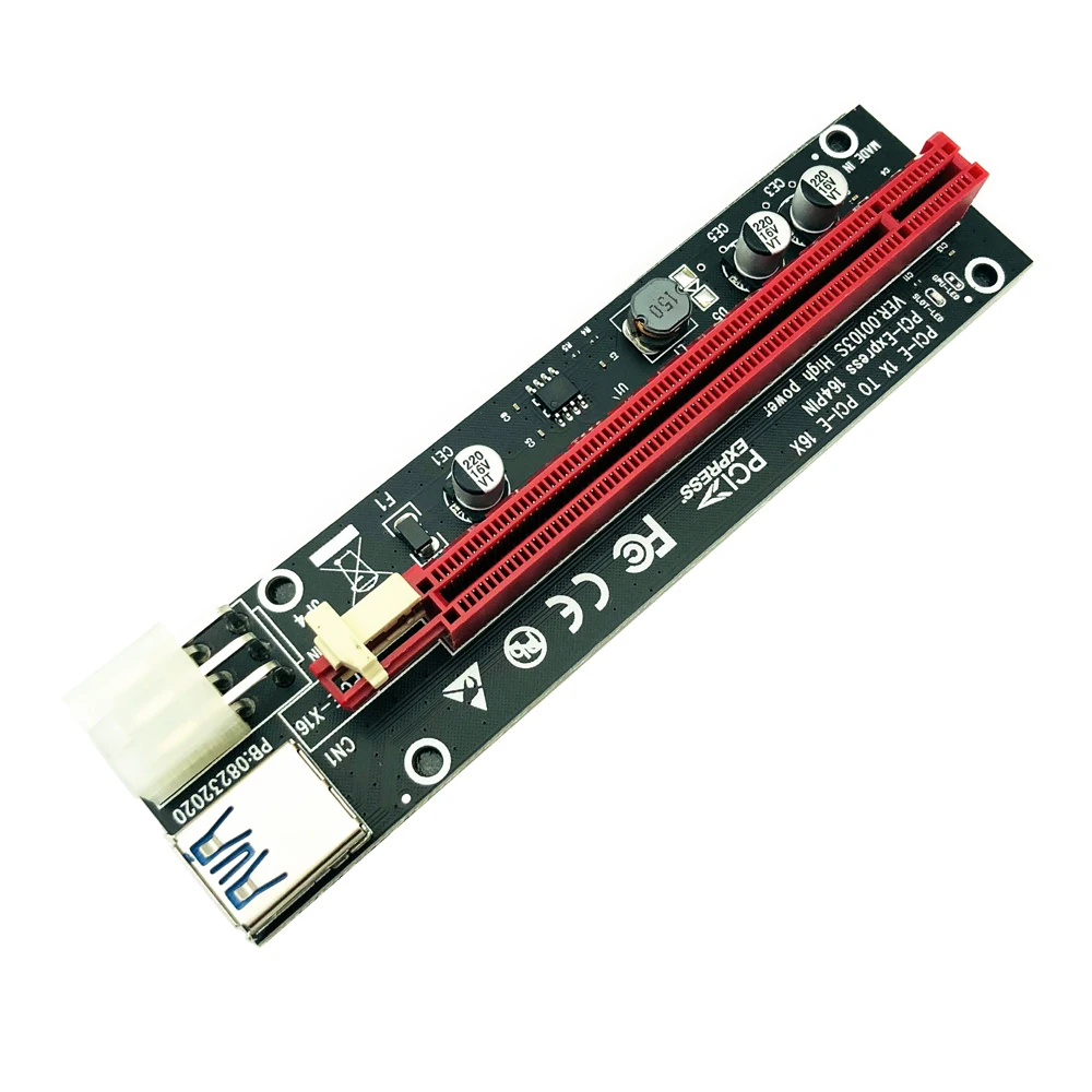 Riser 00103S PCIe 1x za Express 16x Biti Grafično Kartico PCI-E Riser Extender 60 cm USB 3.0 Kabel SATA da 6Pin Moč za BTC Rudarstvo