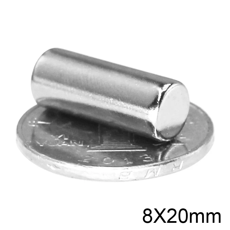 20/30/50/100 KOZARCEV 8x20 mm Super Močan Močan Magnetni Magnet 8mmx20mm Debel Trajne Neodymium Magnetom 8x20mm Okrogla Magnet 8*20
