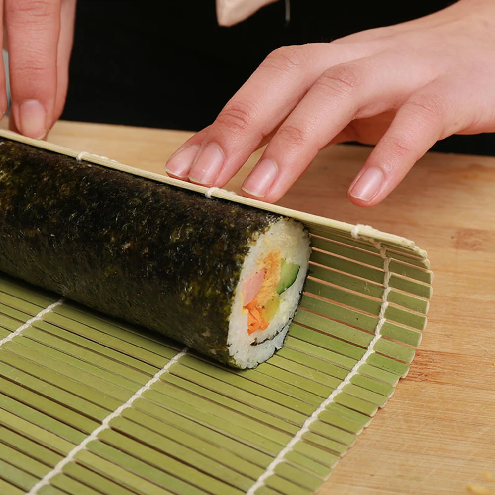 Bambus Suši Zvitki, Je Mogoče Ponovno Uporabiti Japonski Suši Pralni Vozni Mat Sushi Roll Orodje Za Kuhanje Riža Žogo, Kar Non-Stick Orodje