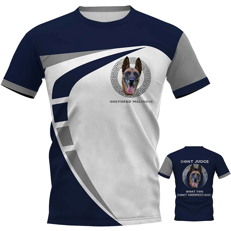 CLOOCL moška T-shirt Belgijski Ovčar Malinois 3D Tiskanja v Prsih Pes Obraz Logotip Tee Shirt Oblačila Vrhnja Harajuku Slog Vrhovi