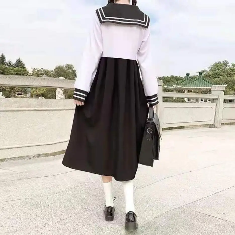 NONSAR Enem Kosu Šivanje Obleko Ženski Mornar, ki bo Ustrezala Japonski JK Enotno Sladke In Lepe Ženske