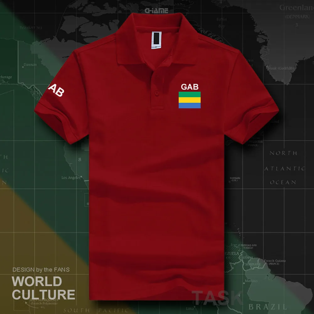 Gabonsko Republiko Gabon polo majice, moške, kratek rokav, bela blagovnih znamk, tiskani za državo 2017 bombaž narod ekipa zastavo nove Gabonaise