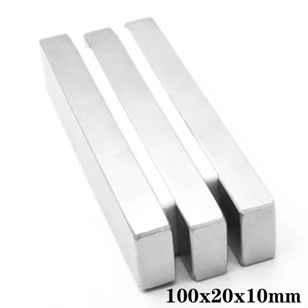 1~5PCS 100x20x10 Blok Močan Magnet Najdaljši Stanja Neodymium Magnetom 100x20x10mm Močno Stalno NdFeB Magnetov 100*20*10 mm
