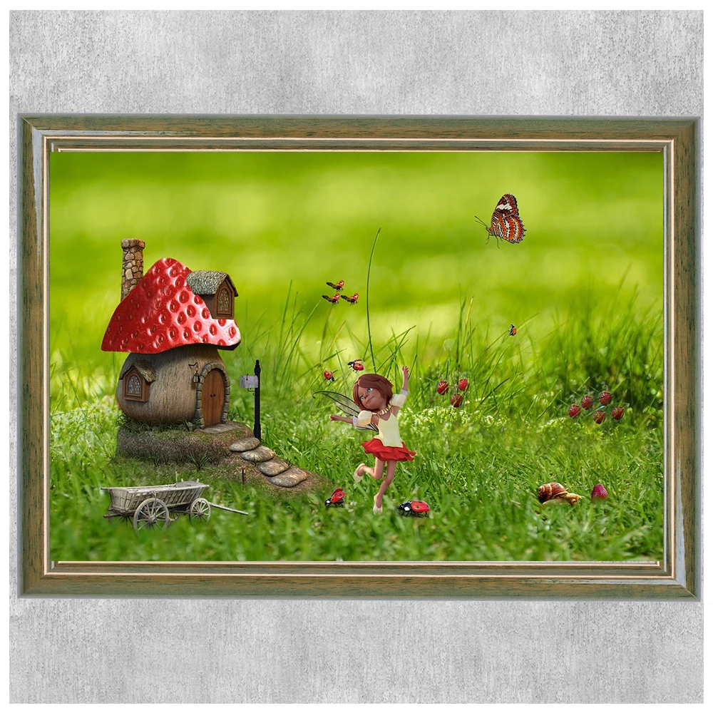 Nove Gobe Ladybug Pravljica Hiša Otrok Risanka 5D DIY Diamond Slikarstvo Kit Mozaik, Dnevna Soba, Spalnica Dekoracijo Darilo
