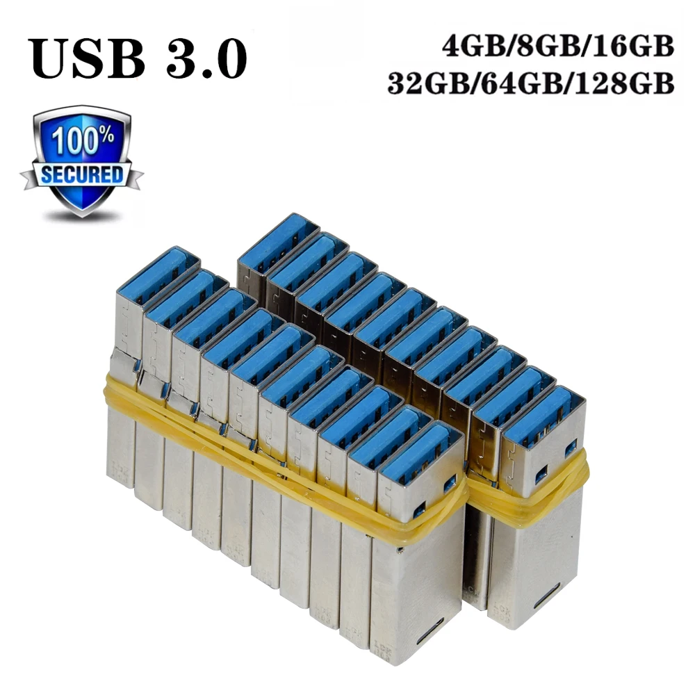 1-100 kozarcev USB 3.0 pomnilniški ključek 16GB32GB64GB128GB Pendrive Nepremočljiva čip ključek usb čip kratek univerzalno odbor memory stick