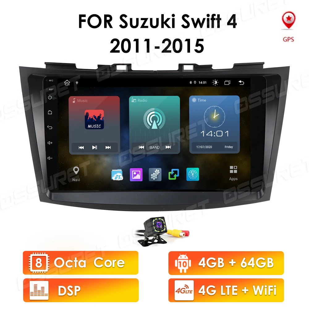 Android10 Avto GPS Navigacija Multimedia Za Suzuki Swift 4 2011 - CSD FM CAM-V BT USB DTV DSP PC RDS Ogledalo Povezavo 9