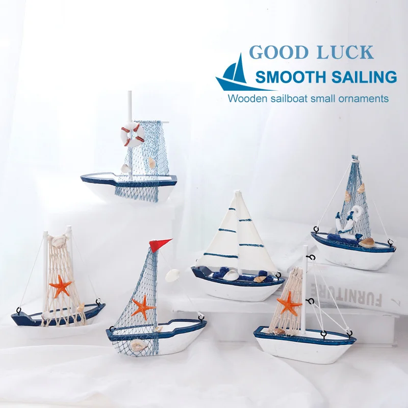 Vroče prodajo! Morski Navtični Ustvarjalne Jadrnico Način Soba Dekor Figurice Miniature mediteranskem Slogu Ladje Majhen čoln okraski