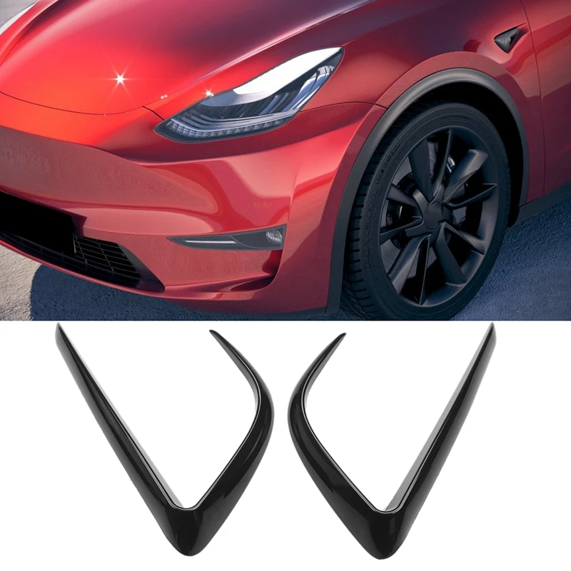 Za Tesla Model Y 2021 Spredaj Meglo Lučka Obrvi Veter Nož Dekoracijo Okvir zaščitni Pokrov Trakovi