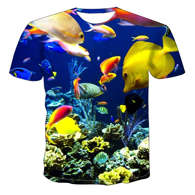 3D Dolphin Graphic T-shirt Ribolov Natisnjeni moška T-shirt Poletne Moške O-vratu Priložnostne Vrhovi Plus Velikost Ulične Svoboden Moški Tshirts