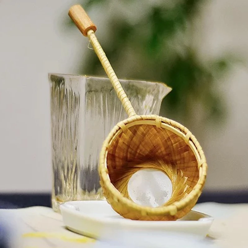 Prenosni Čaj Sesalnikov Bambusa Rattan Gourd Oblikovan Čaj Listi Lijak za Čaj Namizni Dekor Čaj Slovesnosti Dodatki